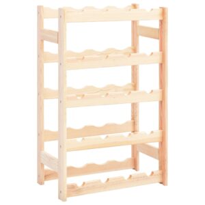 Solid Pine Wood Wine Rack Elegant Rustic Storage Display Holds Wall Mountable