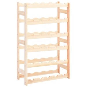 Solid Pine Wood Wine Rack Elegant Rustic Storage Display Holds Thirty Bottles