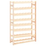 Solid Pine Wood Wine Rack Elegant Rustic Storage Display Holds Large Capacity