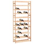 Solid Pine Wood Wine Rack Elegant Minimalist Design Holds Large Collection