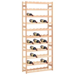 Solid Pine Wood Wine Rack Elegant Minimalist Design Holds Large Collection