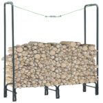 Heavy Duty Steel Firewood Rack Log Holder Storage Organizer Anthracite Outdoor