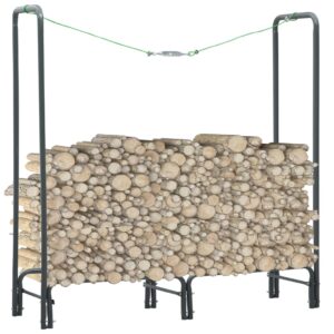 Heavy Duty Steel Firewood Rack Log Holder Storage Organizer Anthracite Outdoor