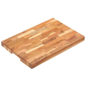 Solid Acacia Wood Chopping Board Large Kitchen Cutting Block Finger Groove