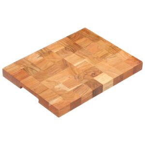 Solid Acacia Wood Chopping Board Thick Durable Kitchen Cutting Block Groove