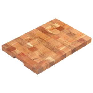 Solid Acacia Wood Chopping Board Large Kitchen Cutting Block Natural Finish