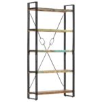 Vintage Industrial  Solid Wood 5-Tier Bookshelf Storage Display Unit