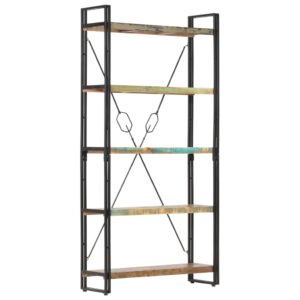 Vintage Industrial  Solid Wood 5-Tier Bookshelf Storage Display Unit