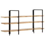 Chic Industrial  Solid Mango Wood 3-Tier Bookshelf Retro Display Case