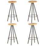 Bar Stools 4 pcs Rough Mango Wood