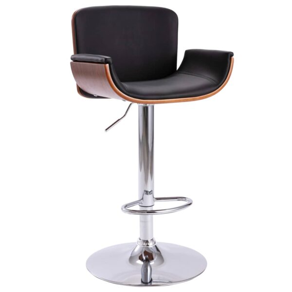 Elegant Adjustable Swivel Bar Chair Faux Leather Padded Seat Modern Counter Stool