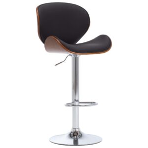 Chic Adjustable Swivel Bar Stool with Footrest  Ergonomic Faux Leather Seat