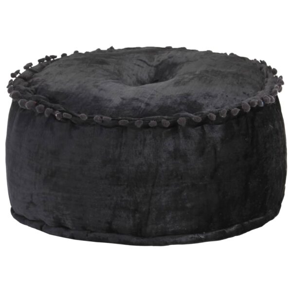 Luxurious Velvet Pouffe Ottoman Footrest Round Plush Anthracite Home Decor Seating