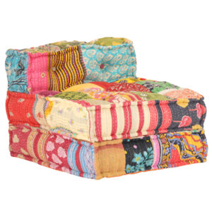 Exotic Modular Pouffe Convertible Sofa Chaise Lounge Soft Cotton Patchwork