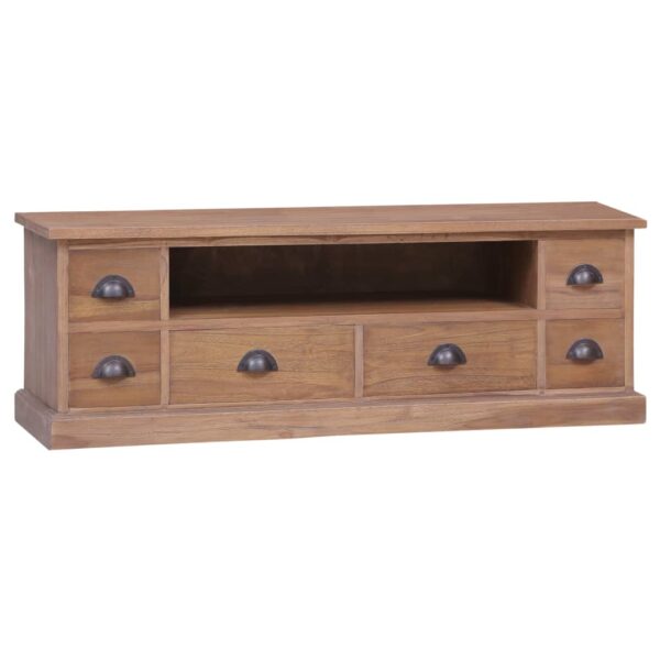 Solid Teak Wood TV Cabinet Rustic Colonial  Media Stand with Storage