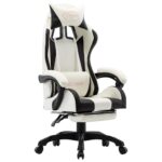 Luxury Racing Chair Reclining Swivel Office Seat with Footrest Faux Leather