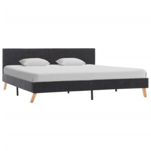 Bed Frame Grey Fabric 183x203 cm King Size