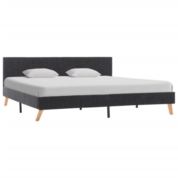 Bed Frame Grey Fabric 183x203 cm King Size