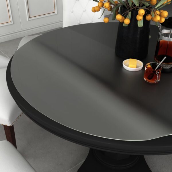 Round PVC Table Protector Matte Finish Waterproof Scratch-Resistant Easy Clean