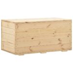 Solid Pine Wood Storage Box Chest Garden Cushion Blanket Toy Organizer Natural