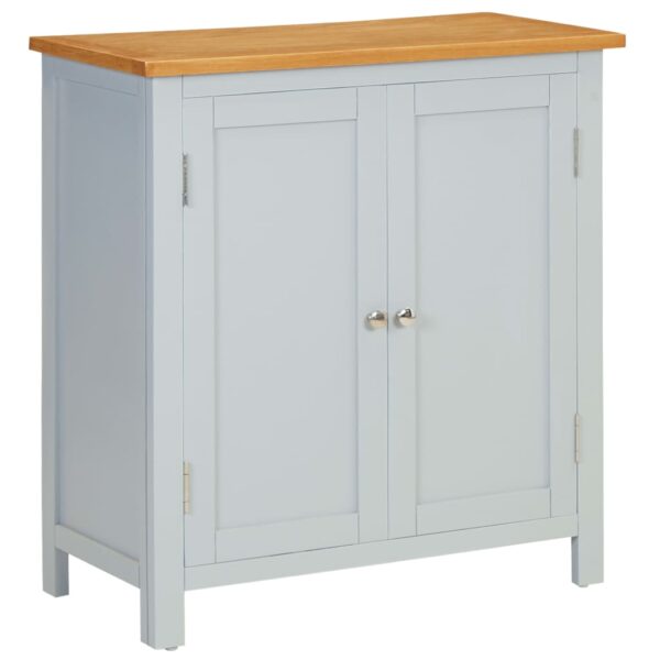 Elegant Two-Tone Solid Wood Cupboard Contemporary Oak Top Sideboard Storage