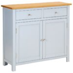 Sideboard 90x33.5x83 cm Solid Oak Wood