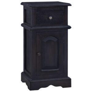 Solid Mahogany Wood Bedside Cabinet Classic Handmade Nightstand Storage Organizer