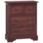 Vintage  Solid Mahogany Wood Chest of Drawers Rustic Brown Storage