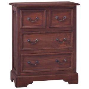 Vintage  Solid Mahogany Wood Chest of Drawers Rustic Brown Storage