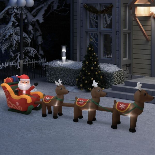 Christmas Inflatable Santa Reindeer LED Outdoor Yard Decor Self-Inflatable