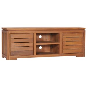 Solid Teak Wood TV Cabinet Rustic Colonial  Media Stand with Storage