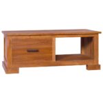 Solid Teak Wood TV Cabinet Colonial  Smooth Finish Storage Shelf Drawer