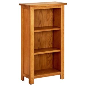 Elegant Solid Oak Wood Bookcase Rustic Finish Sturdy MDF Shelves Storage Organizer