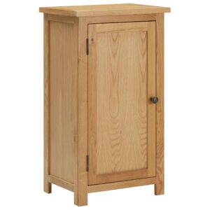 Rustic Solid Oak Wood Cupboard Storage Cabinet with Shelves and Door