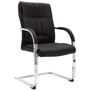 Ergonomic Cantilever Office Chair Faux Leather High Back with Armrest Black