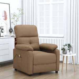 Comfortable Brown Fabric Massage Recliner Chair with Vibration and USB