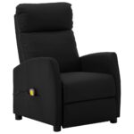 Luxurious Black Faux Leather Reclining Massage Chair with Vibration Function