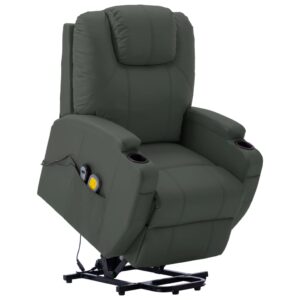 Stand up Massage Chair Anthracite Faux Leather