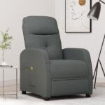 Comfortable Reclining Massage Chair Fabric Adjustable Vibration Home Furniture