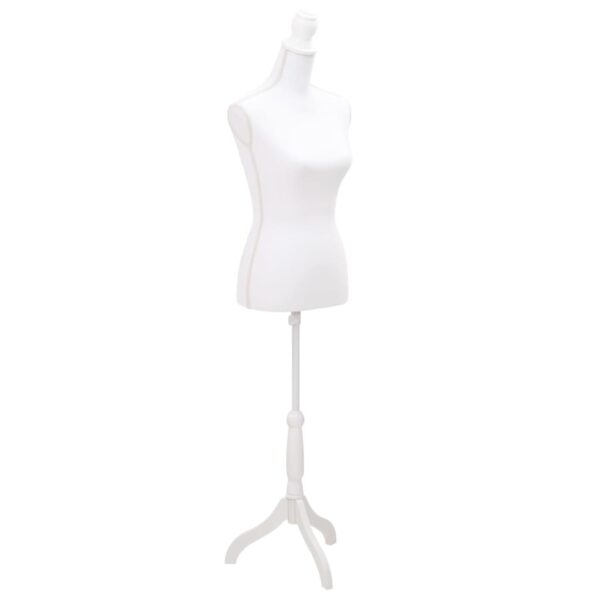 Adjustable Female Mannequin Torso Dress Form Display White Polyester Stand