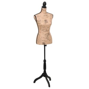 Adjustable Female Dress Form Jute Torso Mannequin Bust Display Tailor Dummy