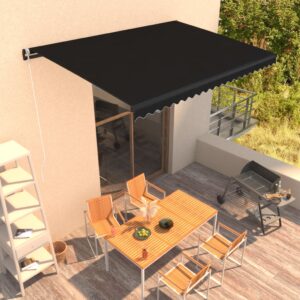 Retractable Patio Awning Canopy Sun Shade Shelter Water Resistant Outdoor Decor