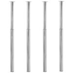 Adjustable Chrome Telescopic Table Legs Set Sturdy Stable for Desks Worktops