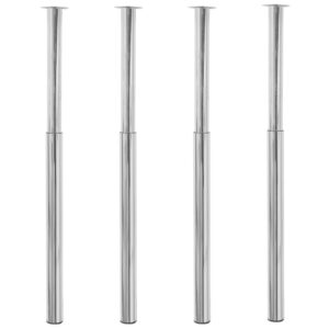 Adjustable Chrome Telescopic Table Legs Set Sturdy Stable for Desks Worktops