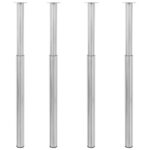 Adjustable Height Telescopic Table Legs Set of Four Brushed Nickel Finish Stable