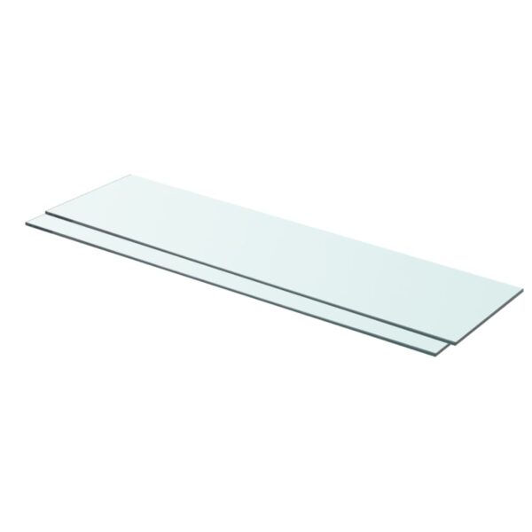 Shelves 2 pcs Panel Glass Clear 80x20 cm