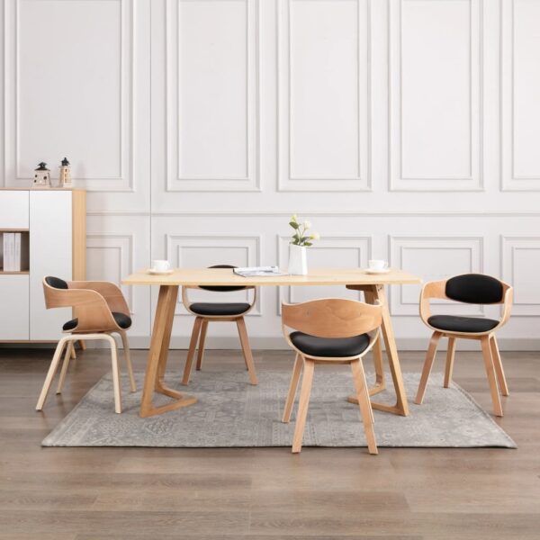 Dining Chairs 4 pcs Bent Wood and Faux Leather