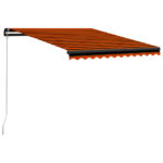 Retractable Patio Awning Water Resistant UV Protection Outdoor Shade Orange