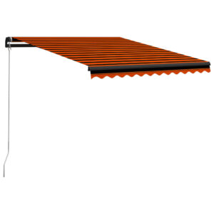 Retractable Patio Awning Water Resistant UV Protection Outdoor Shade Orange