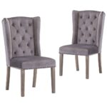 Dining Chairs 2 pcs Grey Velvet